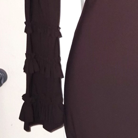 La Petite Robe Brown Ruffle Bodycon Dress - EU 40/US 2 - Picture 3 of 4